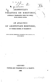 Aristotle's Treatise On Rhetoric