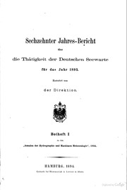 Jahresbericht über die Tätigkeit der deutschen Seewarte