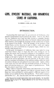 Gems, Jewelers' Materials, And Ornamental Stones Of California