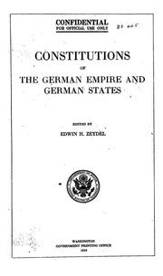 Constitutions Of The German Empire And German States