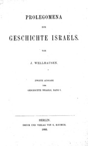 Prolegomena Zur Geschichte Israels