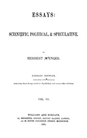 Essays Scientific Political And Speculative