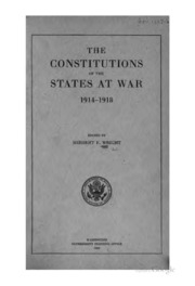 دساتير الدول المتحاربة ، 1914-1918