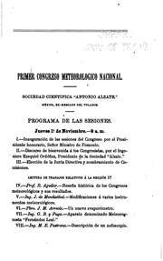 Actas, resoluciones y memorias del Congreso meteorológico nacional inciado por la Sociedad Científica 