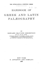 Handbook Of Greek And Latin Palaeography