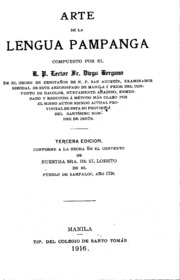 Arte de la lengua Pampanga
