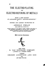 Electro-plating & Electro-refining Of Metals;