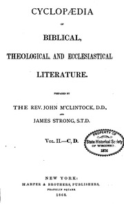 Cyclopaedia Of Biblical, Theological, And Ecclesiastical Literature
