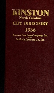 Baldwin's And Free Press Kinston, North Carolina City Directory [1936]