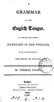 A Grammar Of The English Tongue