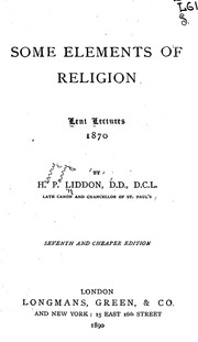 بعض مقومات الدين: محاضرات الصوم الكبير 1870