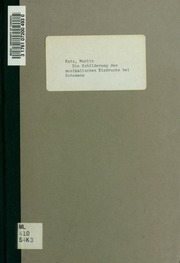 Die Schilderung Des Musikalischen Eindrucks Bei Schumann, Hoffmann Und Tieck
