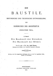 Die Baukunst der Etrusker ; Die Baukunst der Römer
