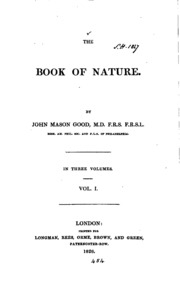 The Book Of Nature: From The Last London Edition. To Which Is Now Prefixed A Sketch Of The ...