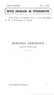 Revue Française de Psychanalyse VIII. Tome 1935 No.2