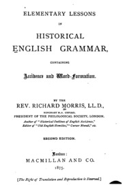 Elementary Lessons In Historical English Grammar: Containing Accidence And Word-formation