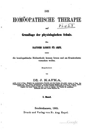 Die homöopathische Therapie auf Grundlage der physiologischen Schule : ein praktisches Handbuch für Aerzte, welche die homöopathische Heilmethode kennen lernen und am Krankenbette versuchen wollen