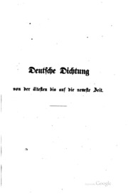 Deutsche Dichtung von der ältesten bis auf die neueste Zeit