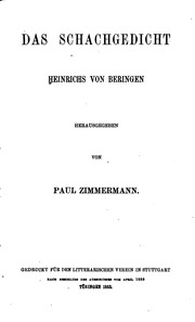 Das Schachgedicht Heinrichs Von Beringen