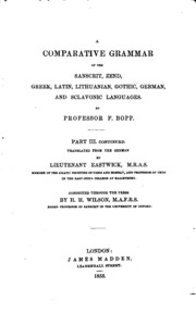 A Comparative Grammar Of The Sanscrit, Zend, Greek, Latin, Lithuanian ...