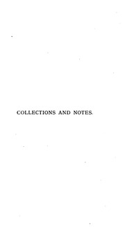 Collections And Notes, 1867-1876