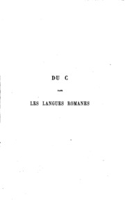 Du C Dans Les Langues Romanes