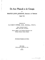 De Arte Phisicali Et De Cirurgia Of Master John Arderne, Surgeon Of Newark ; Dated 1412