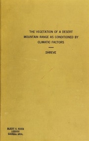 The Vegetation Of A Desert Mountain Range As Conditioned By Climatic Factors