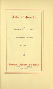 The Life Of Goethe Volume 4
