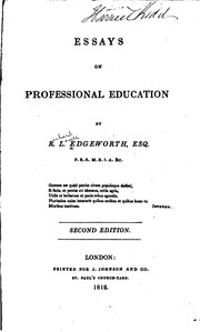Essays On Professional Education