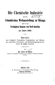 الصناعة الكيميائية في المعرض الكولومبي في شيكاغو والولايات المتحدة بأمريكا الشمالية عام 1893