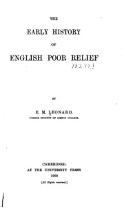 التاريخ المبكر للإغاثة الإنجليزية الفقيرة