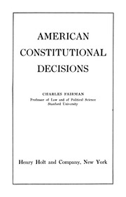 American Constitutional Decisions