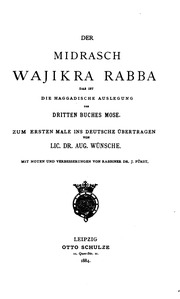 Bibliotheca Rabbinica : eine Sammlung alter Midraschim zum ersten Male ins Deutsche übertragen