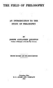 The Field Of Philosophy: An Introduction To The Study Of Philosophy