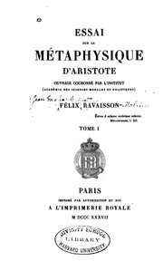 Essai sur la Métaphysique d'Aristote