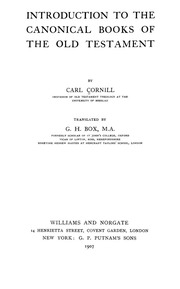Introduction To The Canonical Books Of The Old Testament