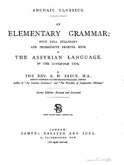 An Elementary Grammar; With Full Syllabary And Progressive Reading Book, Of The Assyrian Language In The Cuneiform Type