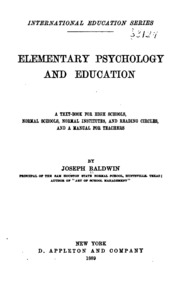 علم النفس الابتدائي والتعليم: كتاب نصي للمدارس الثانوية ، والمدارس العادية ، والطبيعية ...