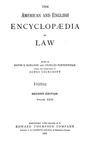 The American And English Encyclopedia Of Law