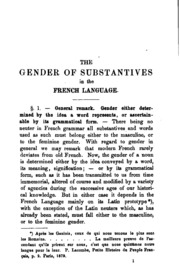 The Gender Of Substantives In The French Language