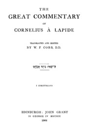 The great commentary of Cornelius à Lapide