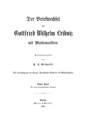 Der Briefwechsel Von Gottfried Wilhelm Leibniz Mit Mathematikern