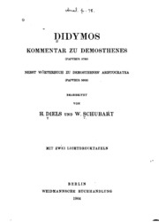 Didymos Kommentar zu Demosthenes (Papyrus 9780) nebst Wörterbuch zu Demosthenes' Aristocratea (Papyrus 5008)