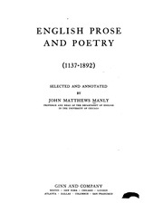 English Prose And Poetry (1137-1892)