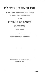 Dante In English: A Terza Rima Translation And Critique Of Terza Rima Translations Of The ...