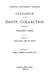 Catalogue Of The Dante Collection Presented By Willard Fiske