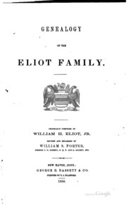 Genealogy Of The Eliot Family
