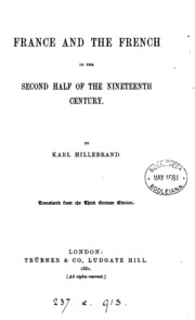 فرنسا والفرنسيين في النصف الثاني من القرن التاسع عشر. ترجمة