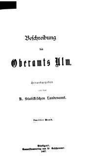 Beschreibung Des Oberamts Ulm